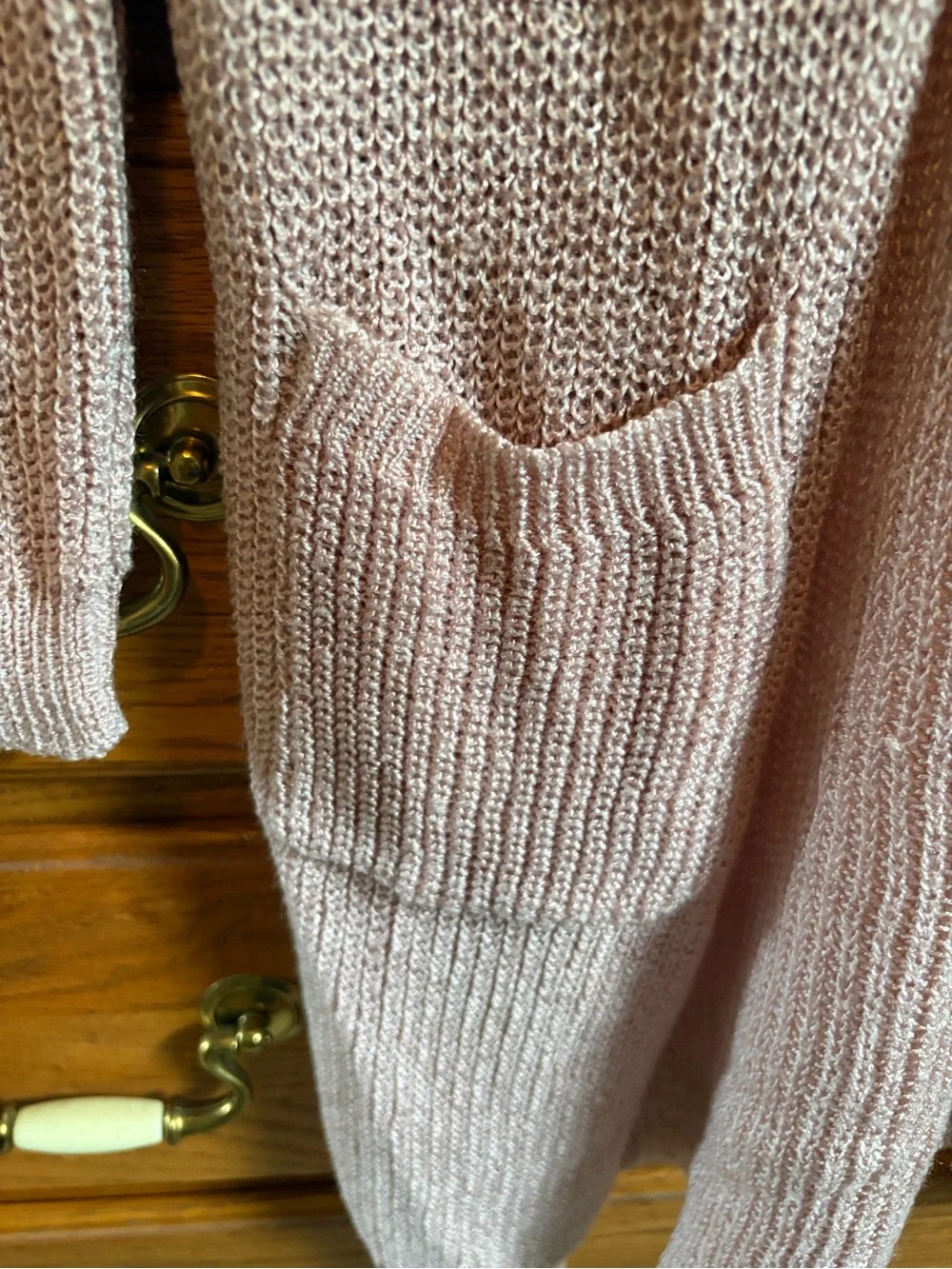 Pink Lily Dusty Rose Open-Front Cardigan